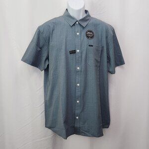 O'Neill TRVLR Traverse Button Down Shirt Mens Large L Blue UPF Short Sleeve II04